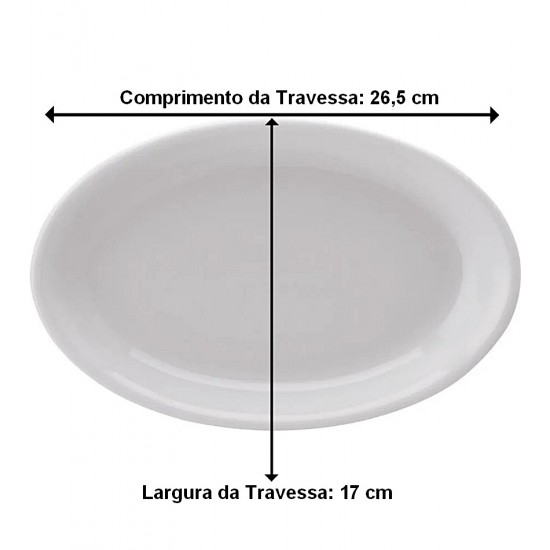 Travessa 26,5cm Oval Rasa De Porcelana Schmidt
